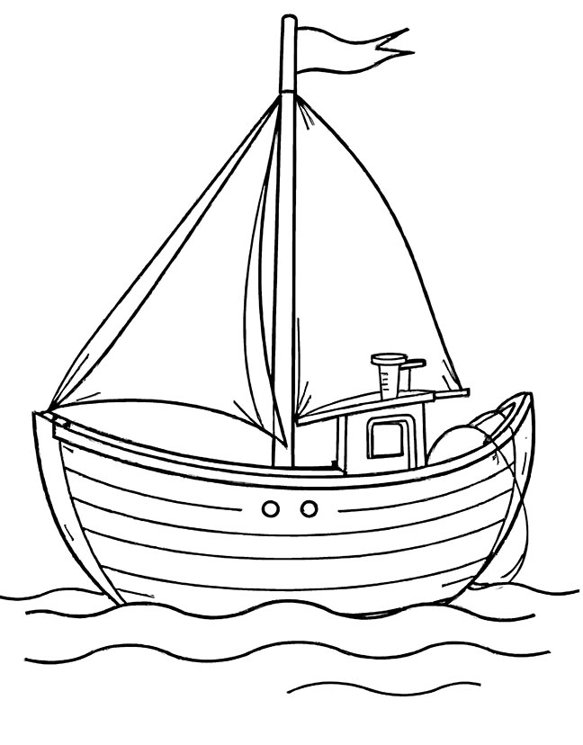 Articulated boat coloring page